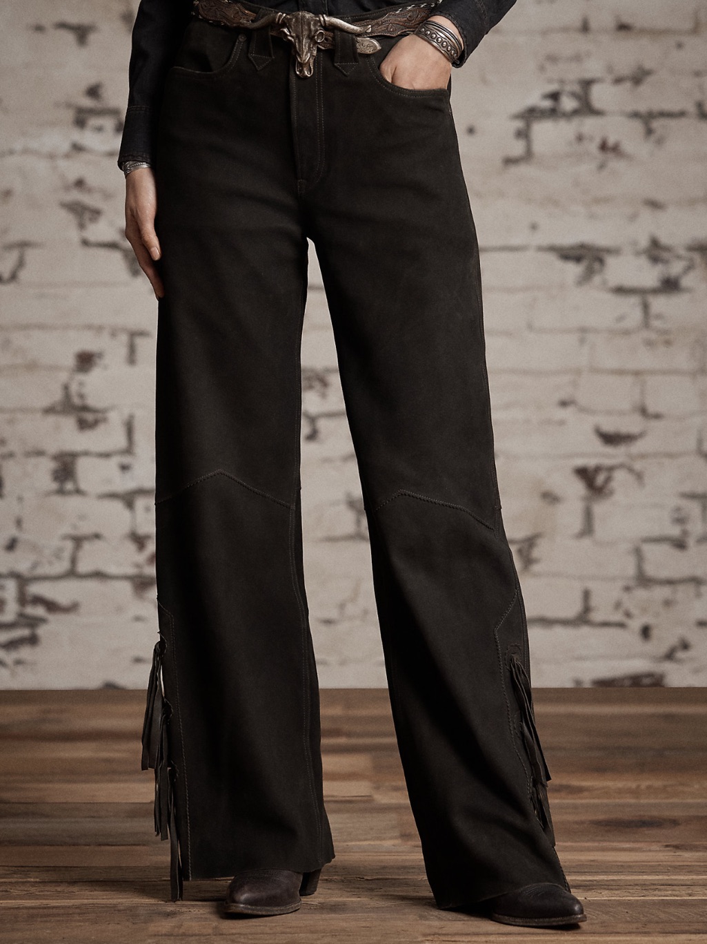 Ralph Lauren Rrl | Fringe-Trim Suede Western Fringe Pants